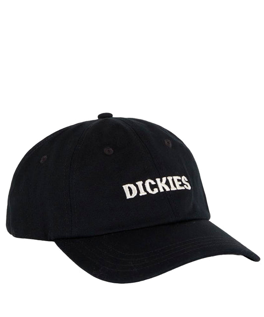 dickies-gorra-hays-color-negro-sarga-algodón-logo-dickies-Cierre-a-presión-ajustable-estructura-de-6-paneles