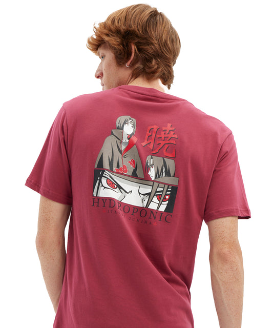 hydroponic-camiseta-naruto-itach-manga-corta-color-granate-serigrafía-y-espalda-algodón-100%.