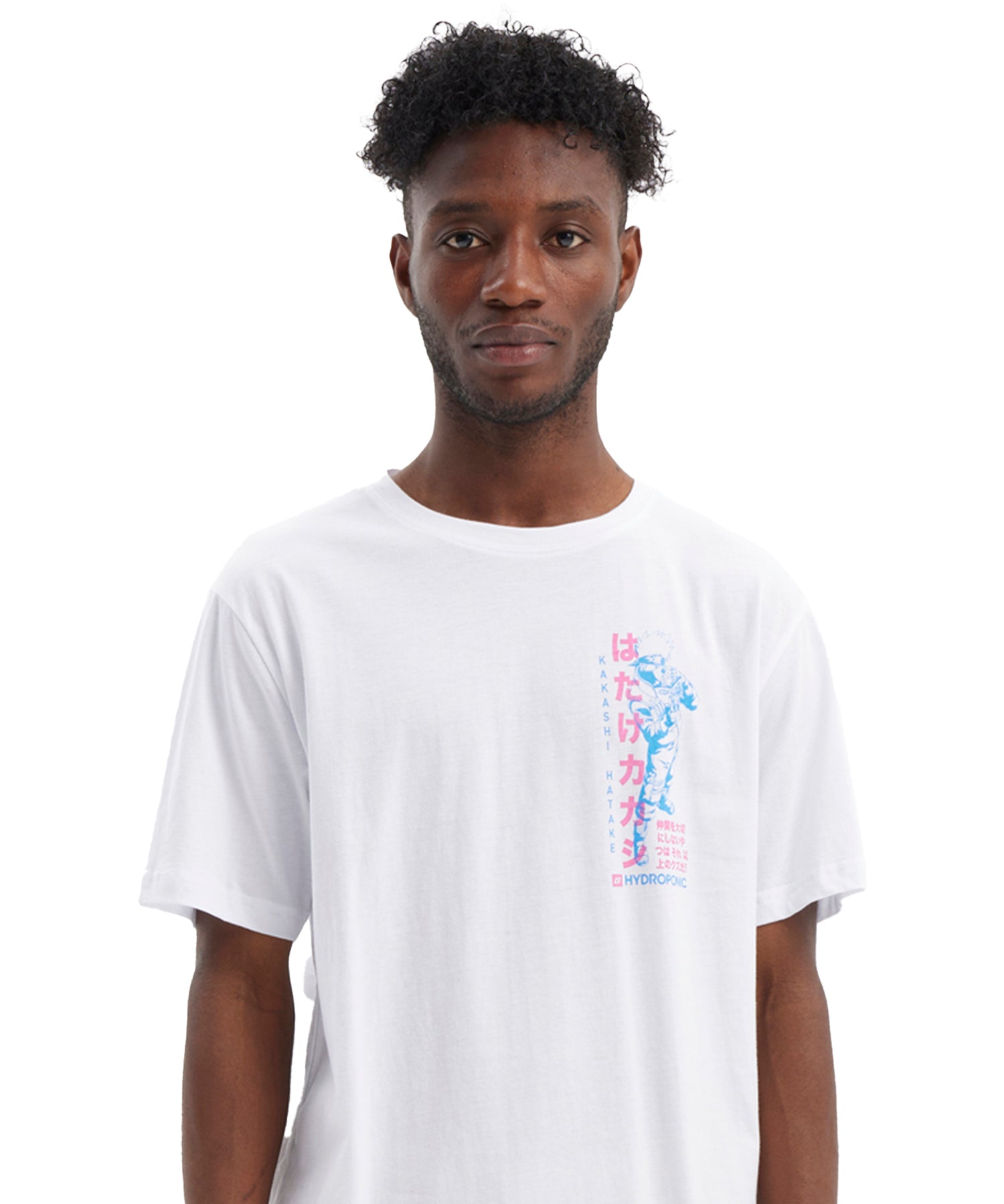 hydroponic-camiseta-naruto-kakashi-color-blanco-serigrafía-naruto-en-el-pecho-manga-corta-algodón-100%