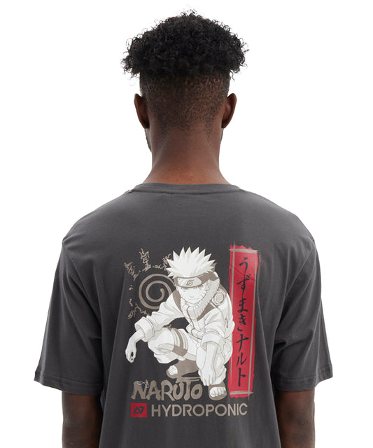 camiseta-hydroponic-naruto-color-gris-manga-corta-Serigrafiado en el pecho y la espalda-colaboración-oficial