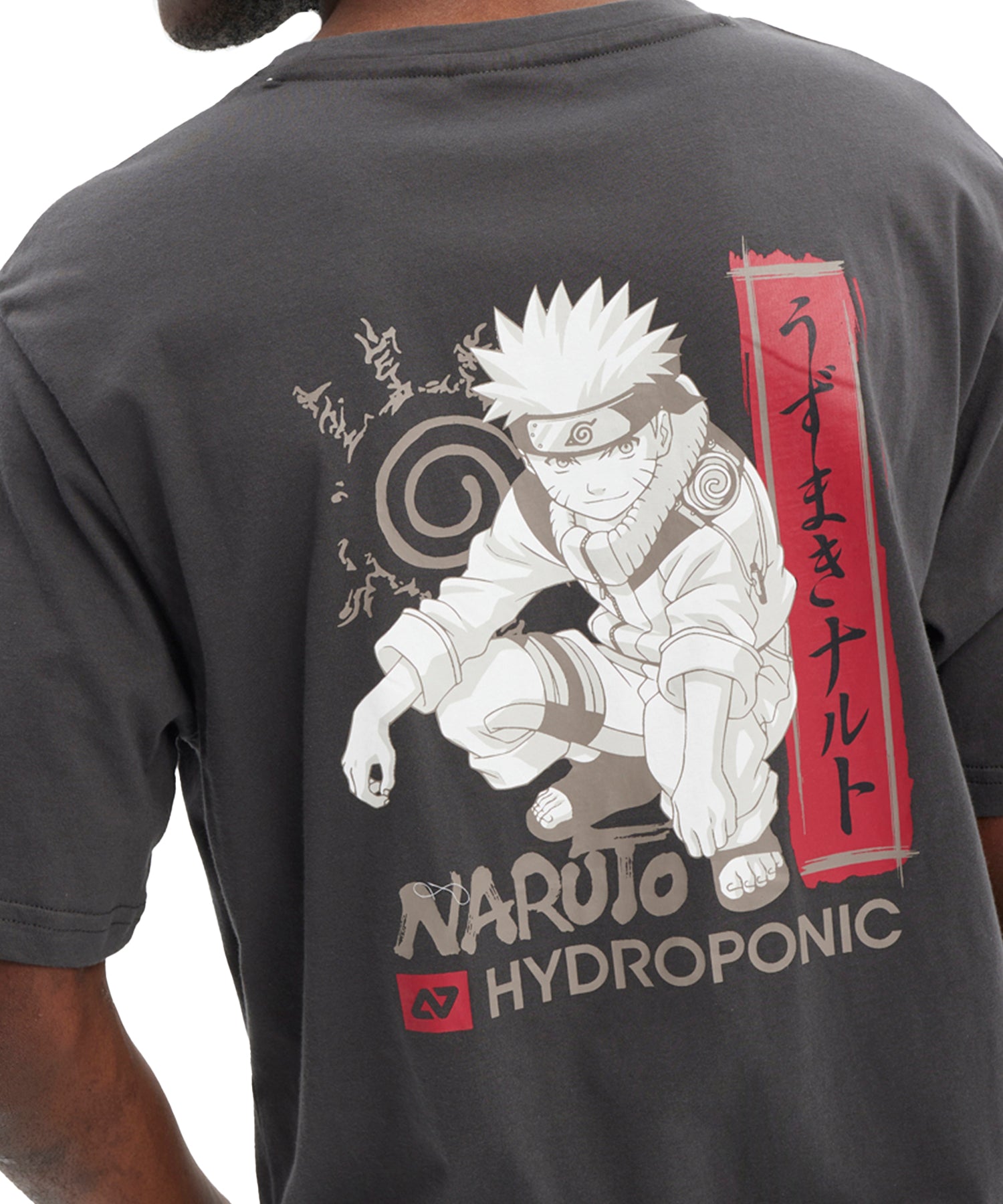 camiseta-hydroponic-naruto-color-gris-manga-corta-Serigrafiado en el pecho y la espalda-colaboración-oficial