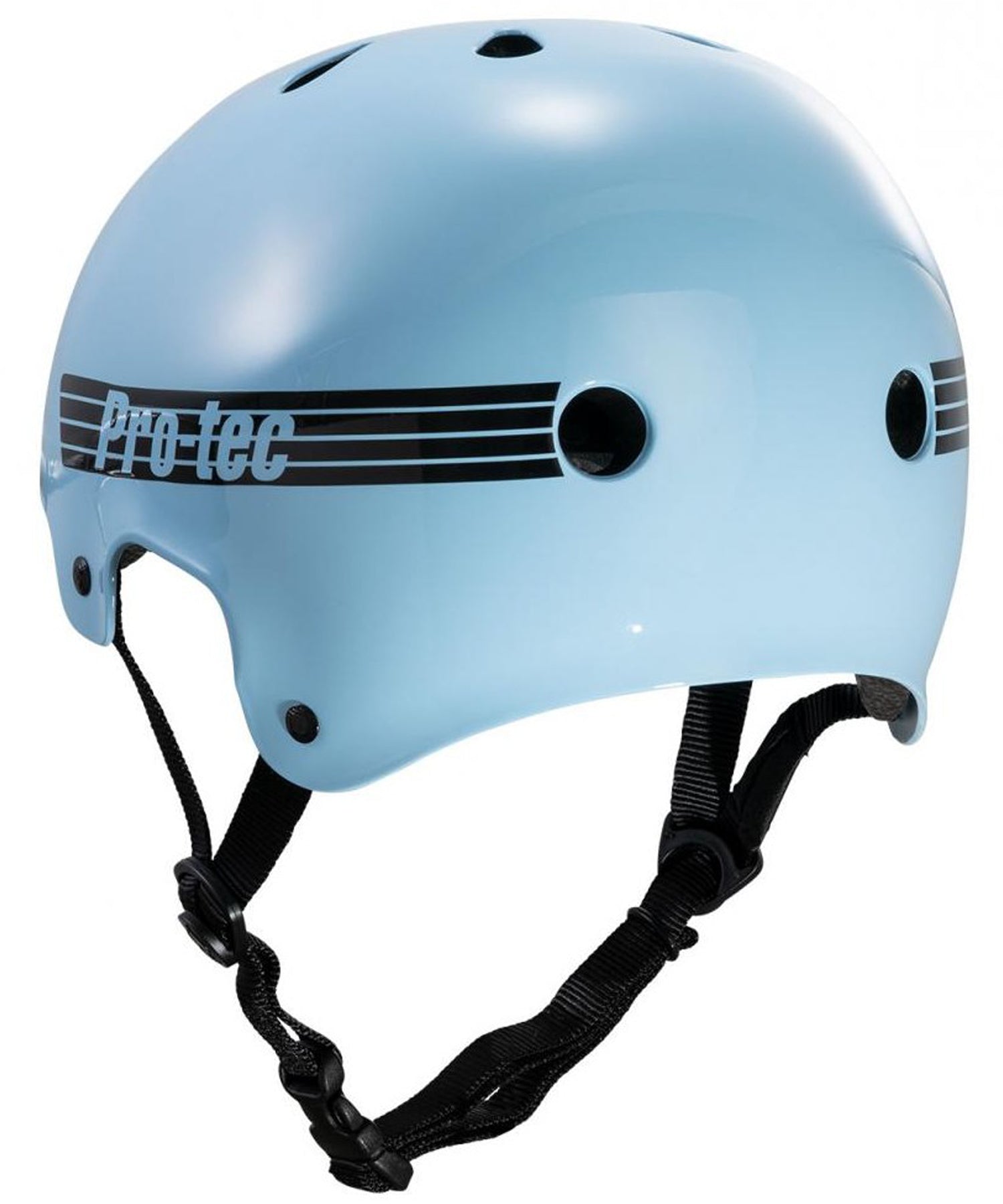 pro-tec-helmet-old-school-cert-gloss-baby-blue-casco-para skate-bici-patines-color azul-estilo retro-11 ventilaciones abiertas-abs de alto impacto.