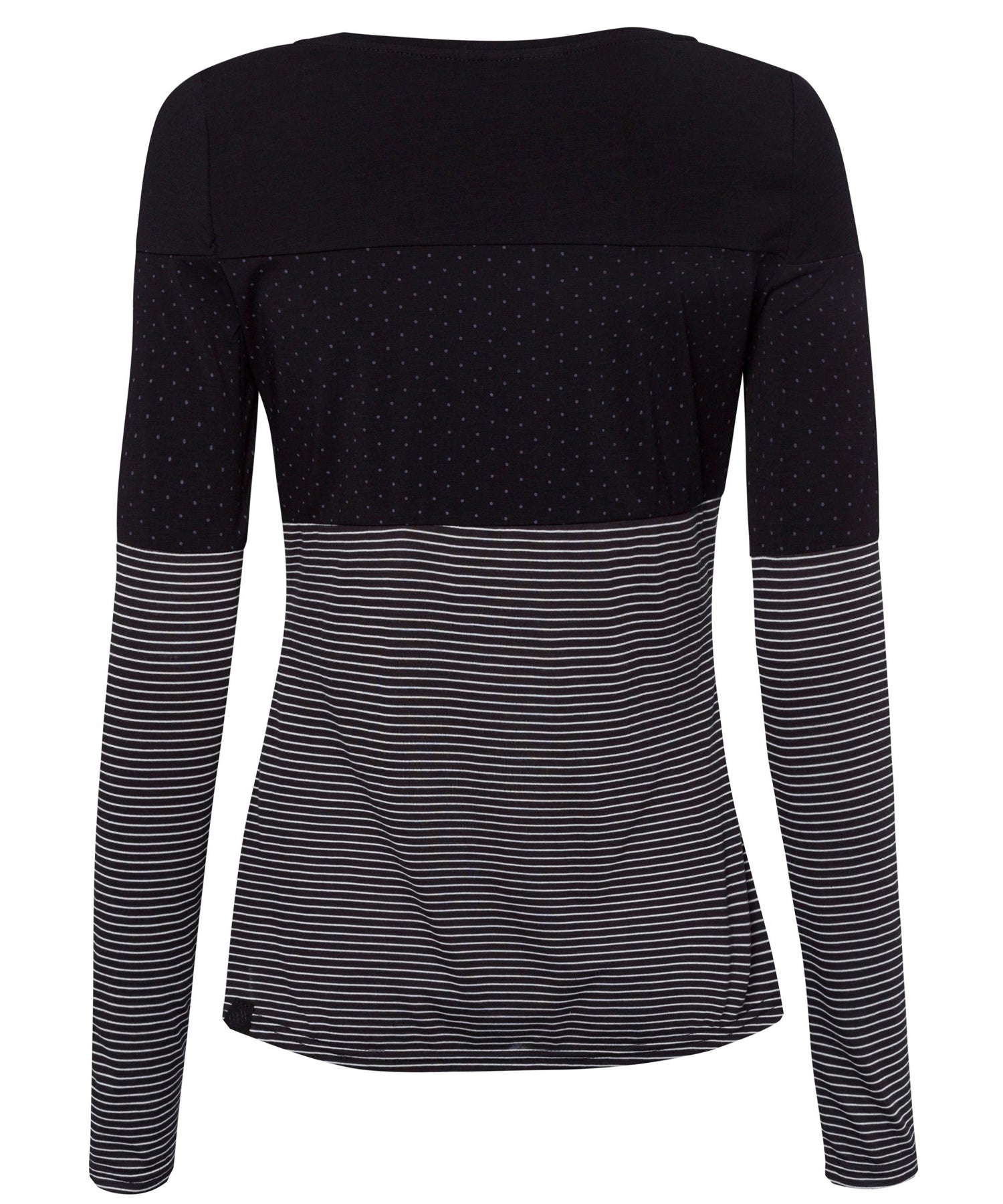 ragwear-jersey-de-mujer-manga-larga-faviola-color negro-hecha -de-punto-cuello-ancho.