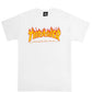thrasher-camiseta-flame logo-white-la icónica-camiseta de thrasher-algodón 100%-color blanco.