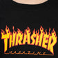 thrasher-t-shirts-flame-kids-BLACK camiseta-COLOR-NEGRO para niños/as de Thrasher-100% algodón.-logo thrasher en amarillo