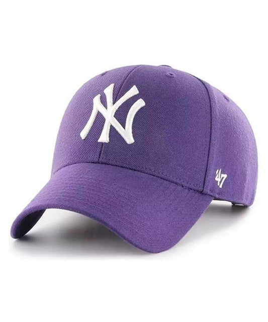 brand47-gorra-de-beisbol-new-york-yankees-color-púrpura-visera-curva-ajustable-logo-ny.