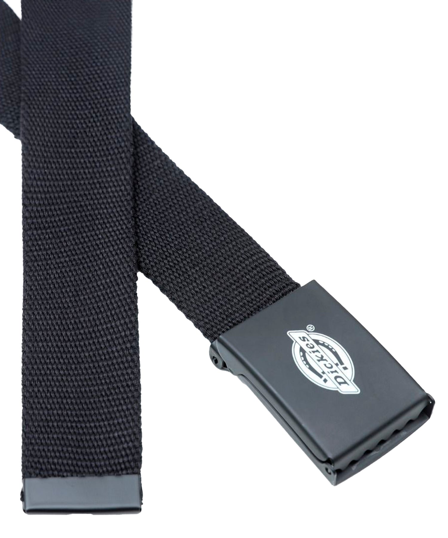 dickies cinturón loneta de color negro y hebilla metálica con logo de dickies