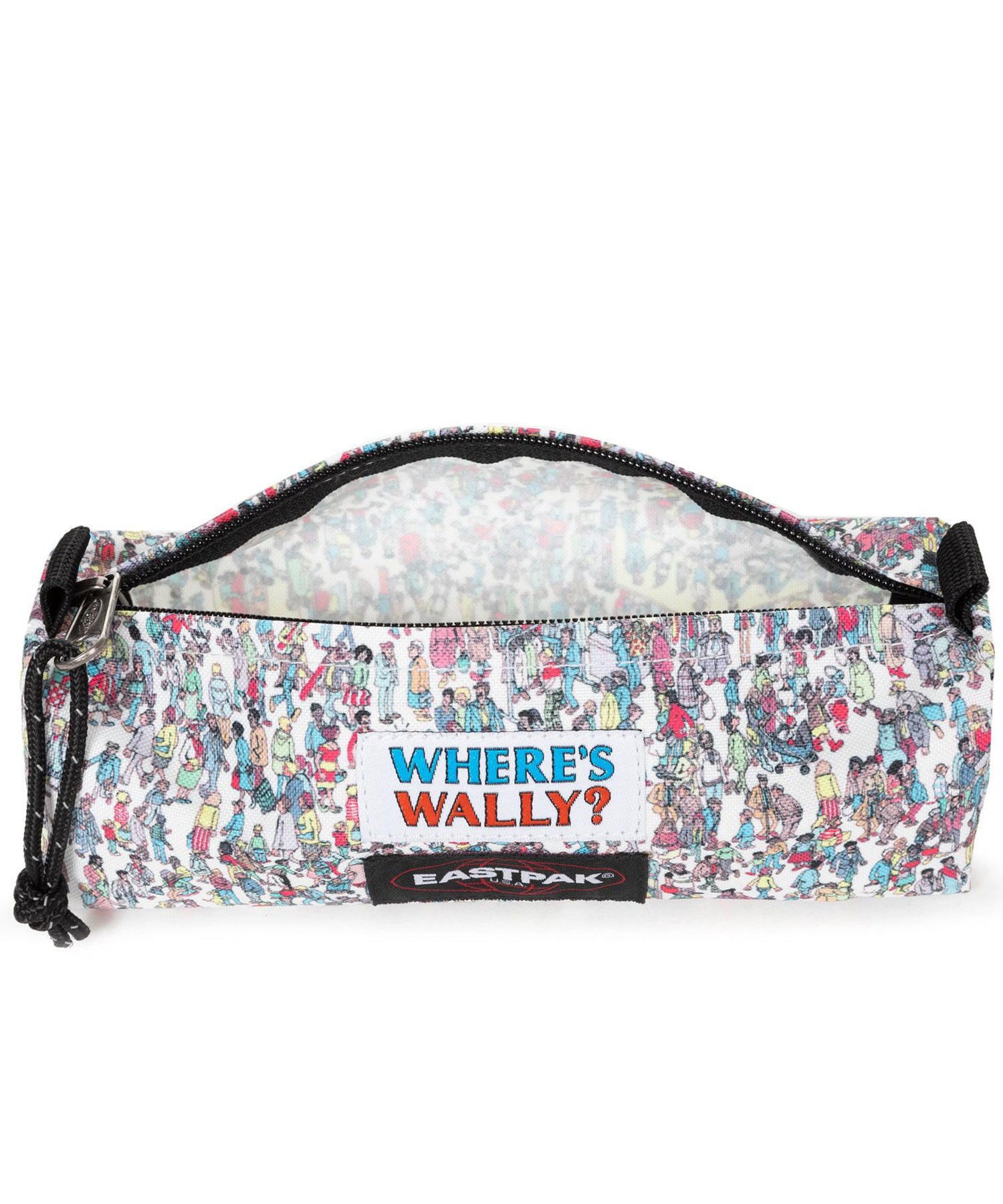 Práctico-estuche-eastpak-benchark-color-wally-pattern-white-para-tus-básicos-de-estudio-cierre-con-cremallera-100%-nailon.