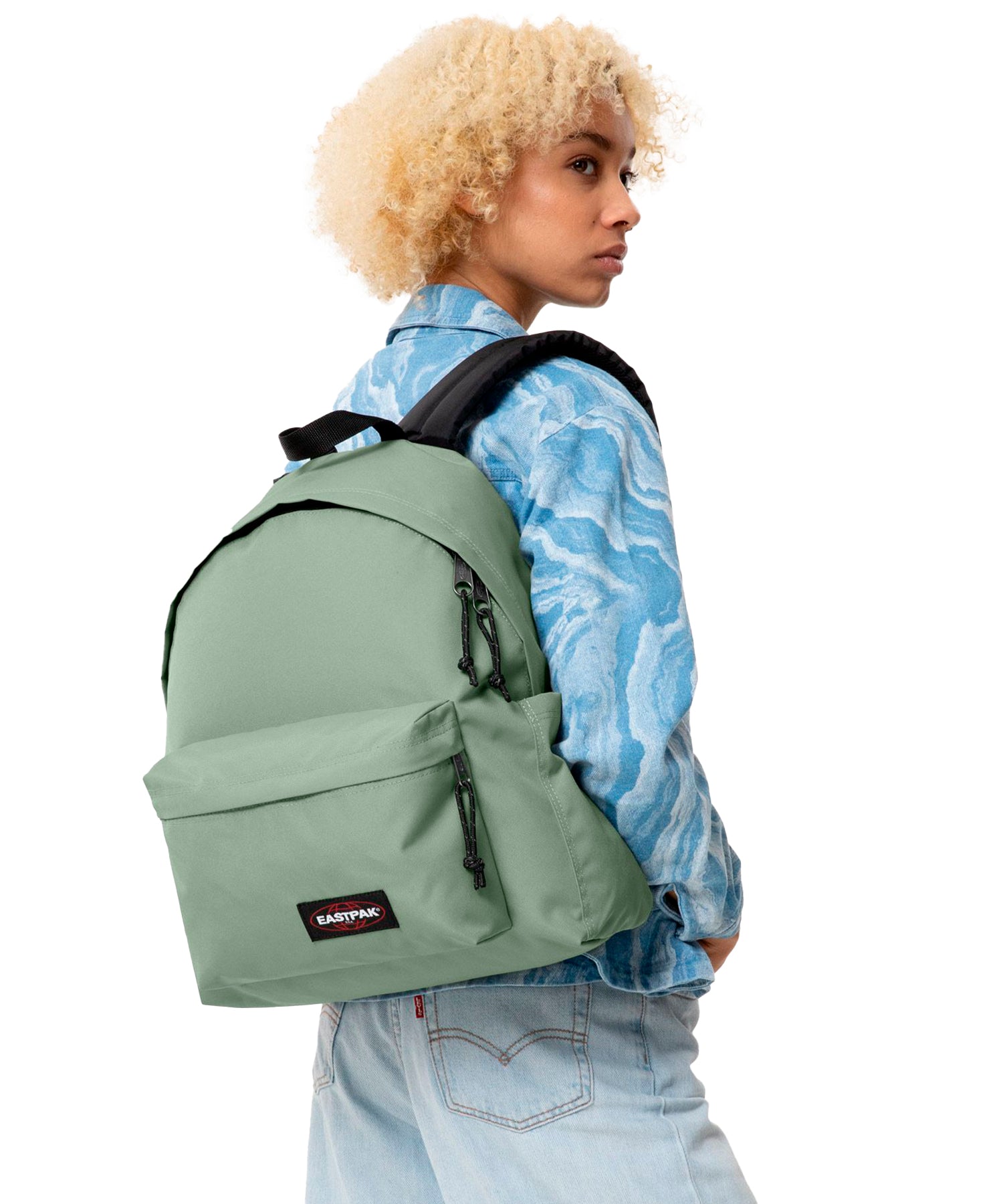 Práctica y duradera mochila Eastpak-color-verde-varios-bolsillos-impermeable.