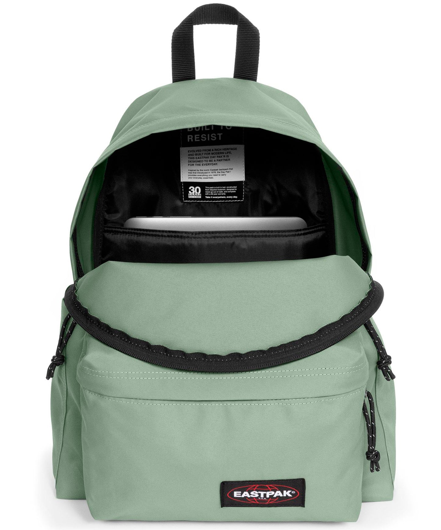 Práctica y duradera mochila Eastpak-color-verde-varios-bolsillos-impermeable.