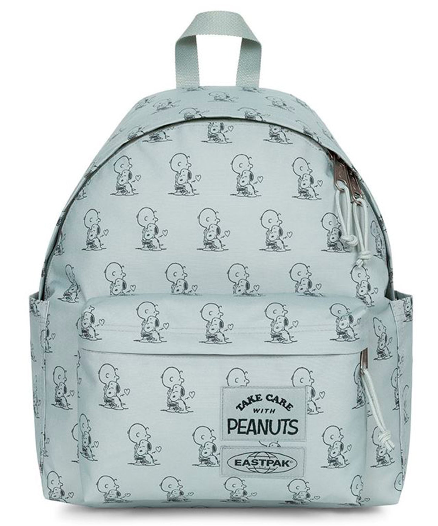 eastpak-mochila-day-pakr-colaboración-eastpak-x-peanuts-color-vede-menta-4-bolsillos-exteriores-uno-interior-para-laptop-100%-Nylon-40-litros-capacidad.