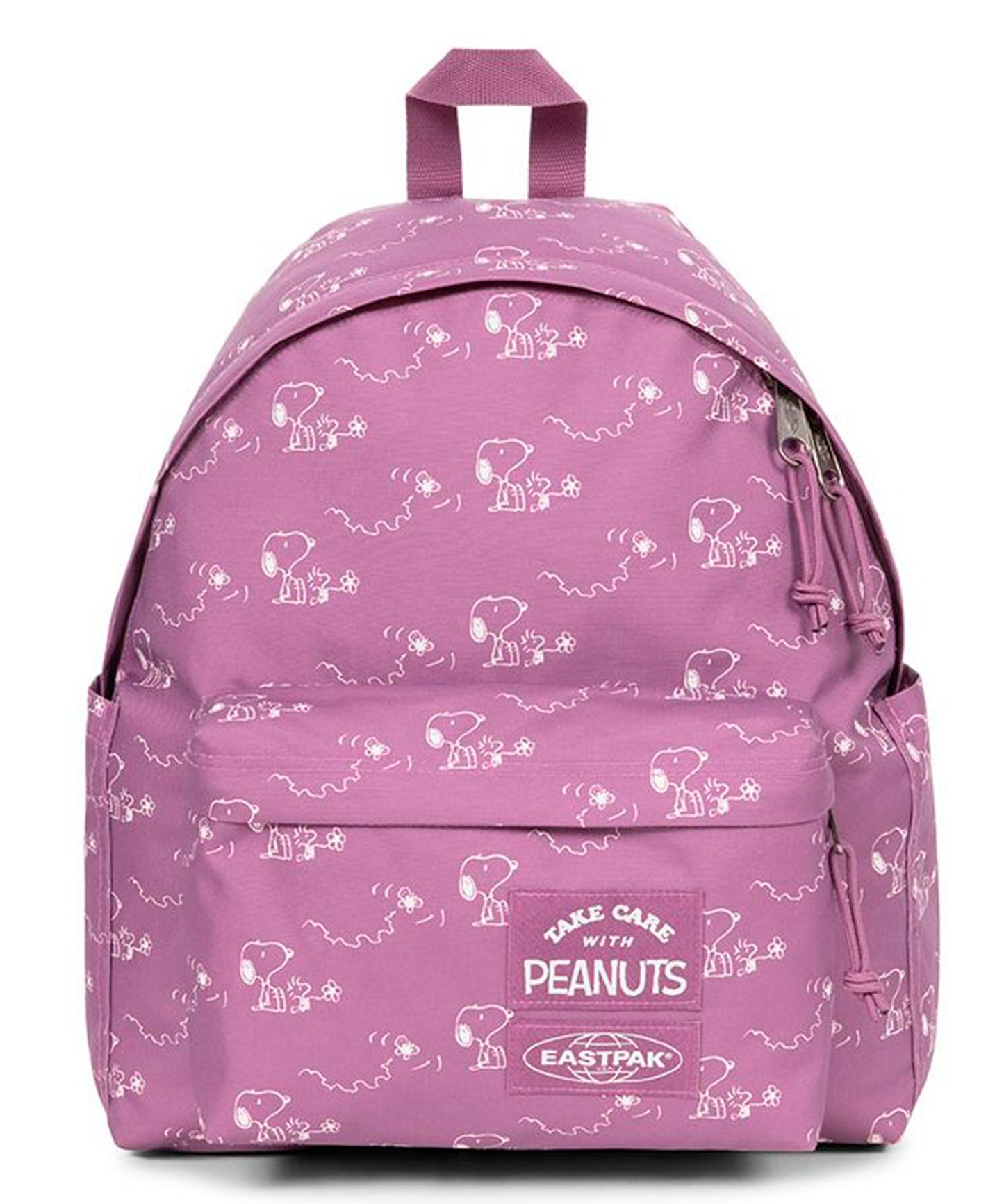 eastpak-mochila-day-pakr-colaboración-eastpak-x-peanuts-color-negro-4-bolsillos-exteriores-uno-interior-para-laptop-100%-Nylon-40-litros-capacidad.