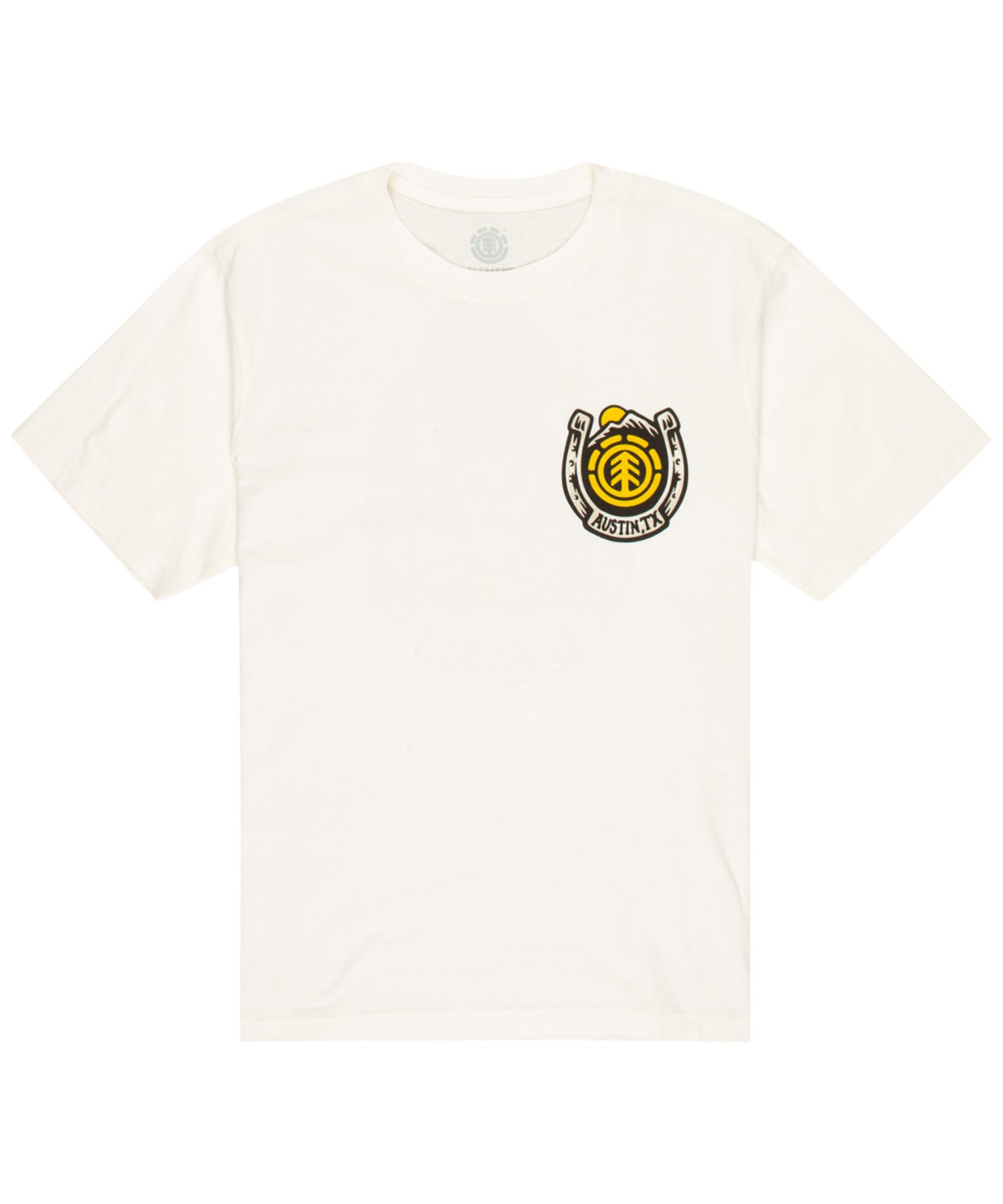 element-camiseta-horse-shoe-color-blanco-manga-corta-serigrafía-en-pecho-y-espalda.
