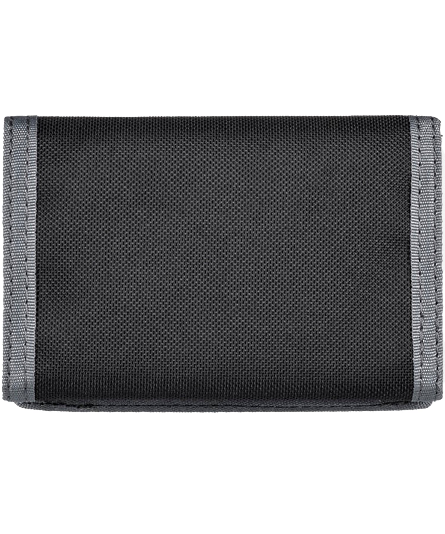element-cartera tri-fold-army-billetera de tres hojas color-negro-ribete-gris-loneta de poliéster-logo element en el centro.