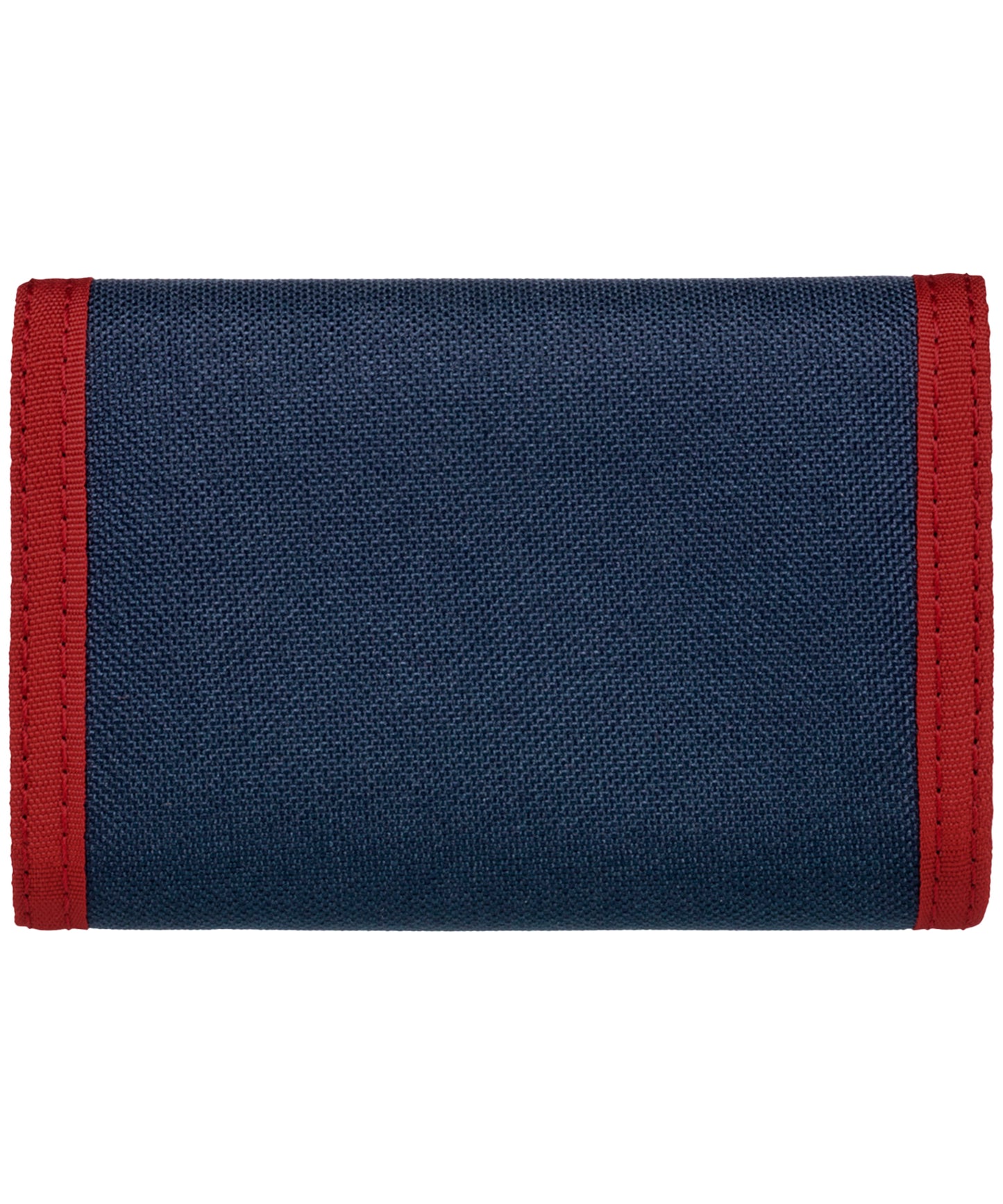element-cartera tri-fold-army-billetera de tres hojas color-azul-ribete-rojo-loneta de poliéster-logo element en el centro.