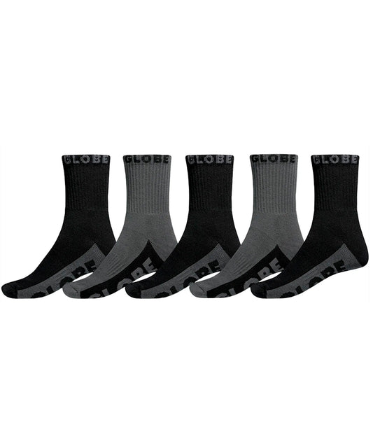 globe-calcetines-deportivos-crew-socks-de-color-negro-gris-algodón-elastano.