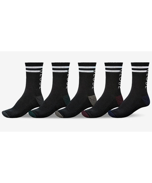 globe-calcetines-carter-crew-5-pares-de-color-negro-75% de algodón, 22% de nylon, 3% de elastano y algodón peinado.