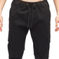 pantalón tipo cargo elastico y adaptable,color negro,cintura elastica con cordón.