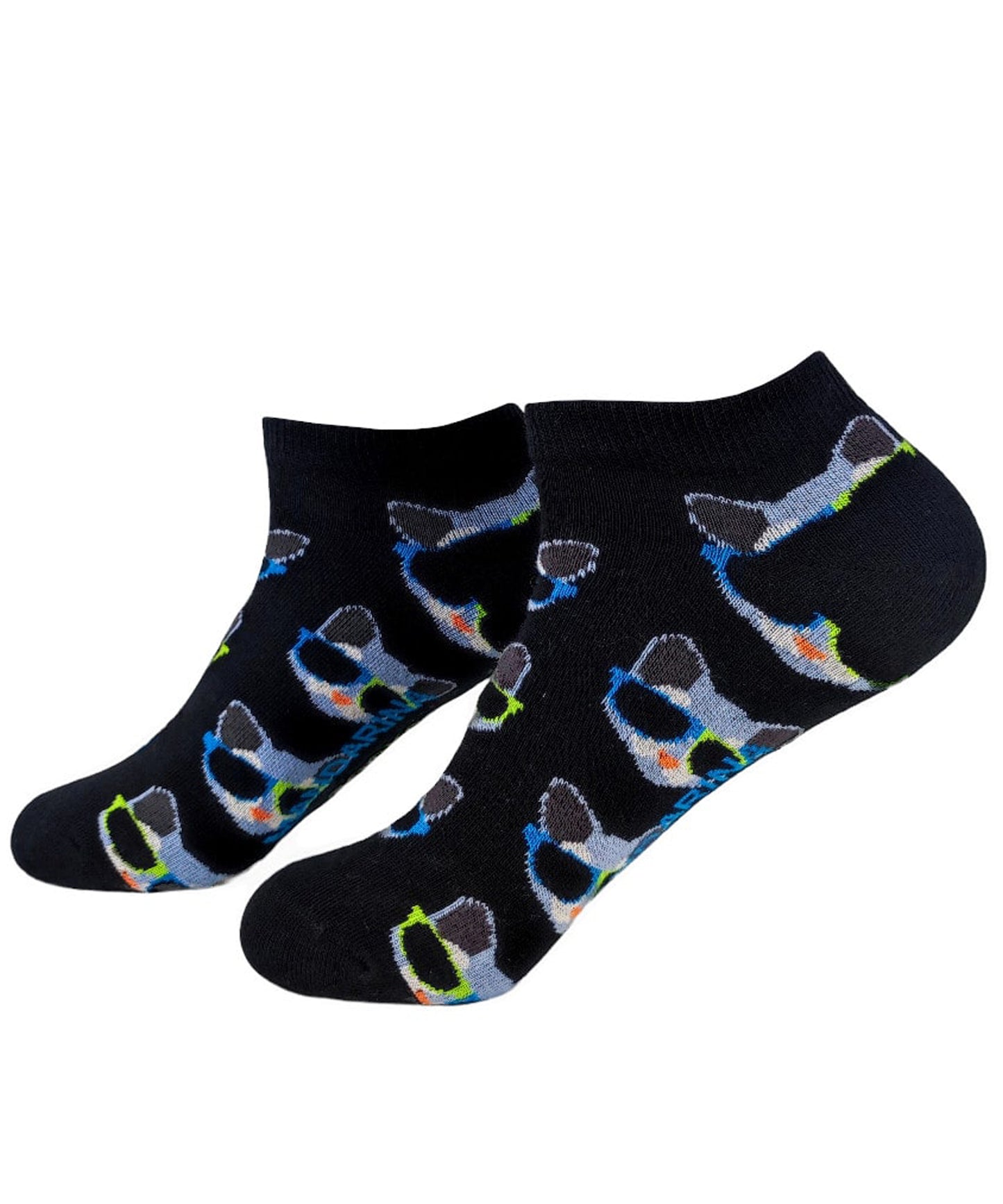 mandarina-socks-calcetines-cat-and-glasses-color-azul-frescos-suaves-algodón-90%