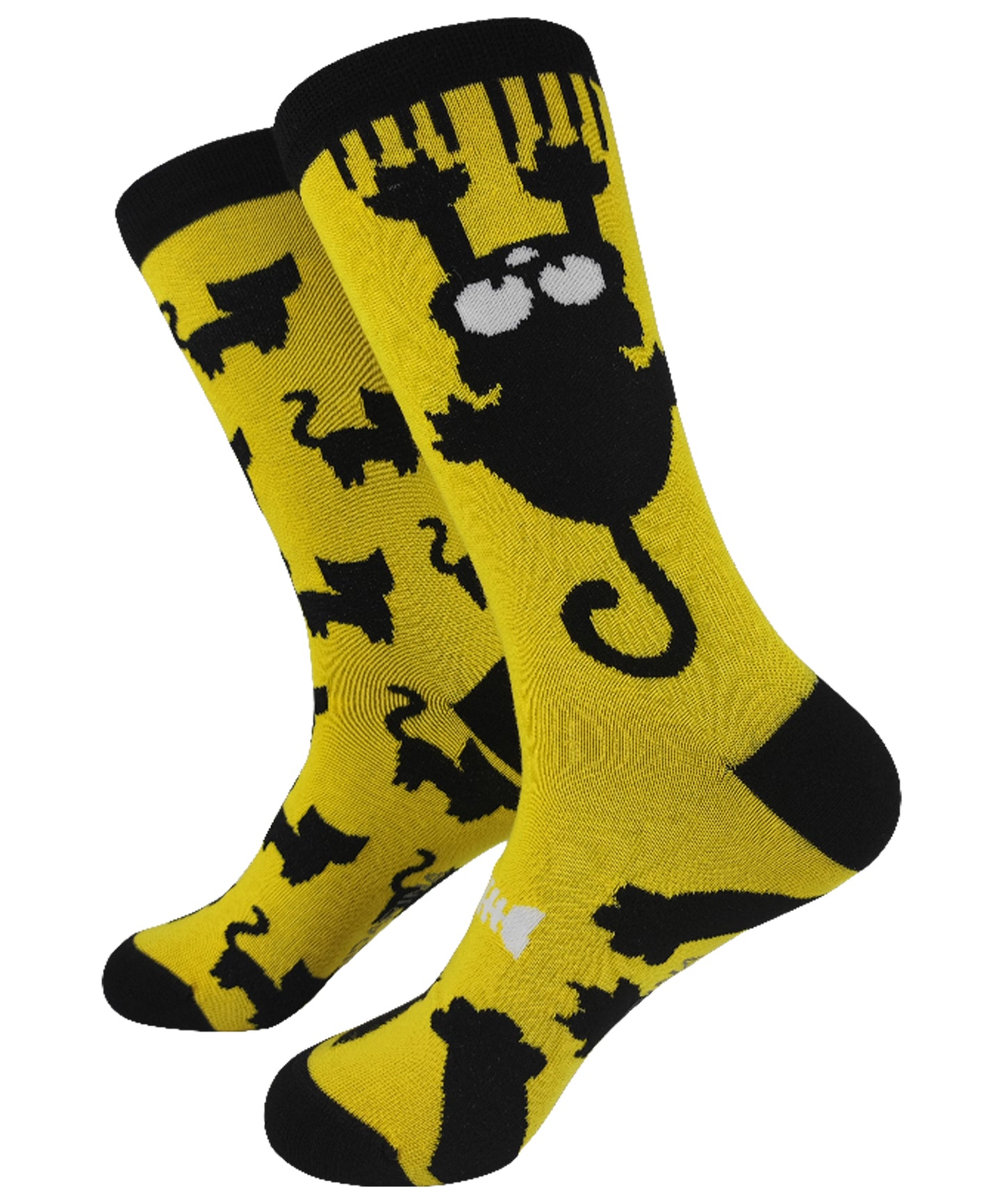 mandarina-socks-calcetines-cat-yellow-color-amarillo-comodísimos-90%-algodón-divertidos-diseños