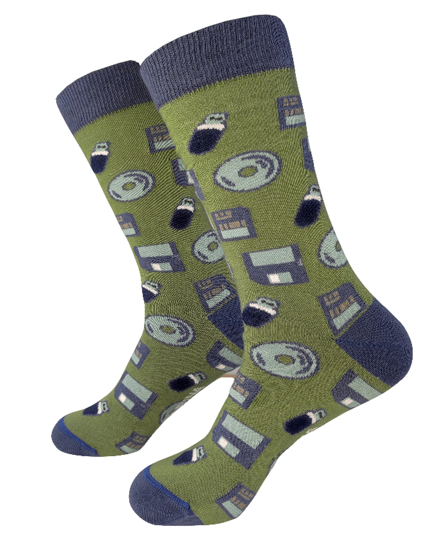 mandarina-socks-calcetines-computing-color-verde-gran-confort-estampado-original-algodón-90%
