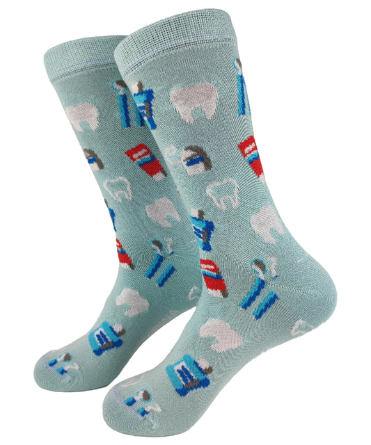 mandarina-socks-calcetines-dentist-color-azul-divertido-estampado-algodón-90%-comodísimos