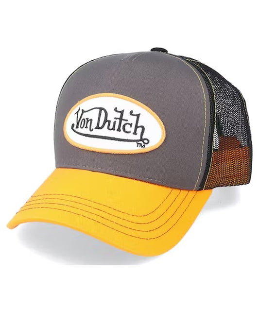 von-dutch-gorra-tipo-trucker-col-ogr-color-marrón-y-mostaza-logo-von-dutch-rejilla-transpirable.
