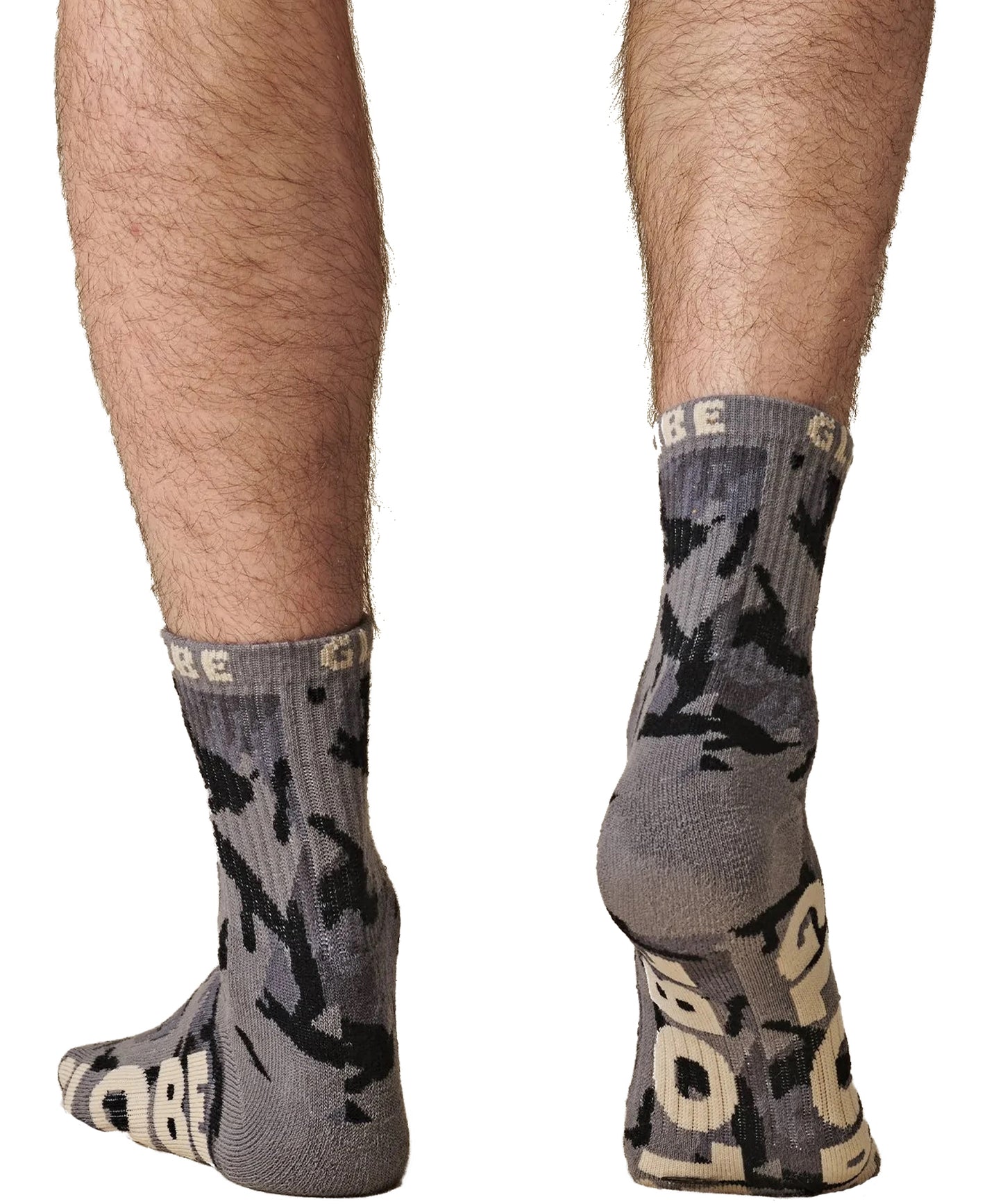 Globe-Mens-Eco-Camo-Crew-Socks-pack-de-tres-calcetines-color camuflaje-75% algodón, 22% nylon, 3% elastano y algodón peinado.