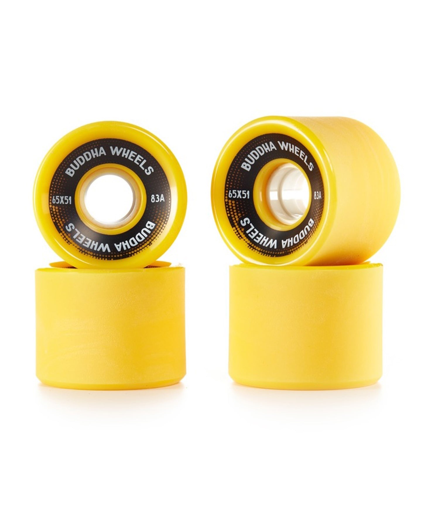 Ruedas Buddha wheels especiales para skatecruiser-color amarillo-pack de 4