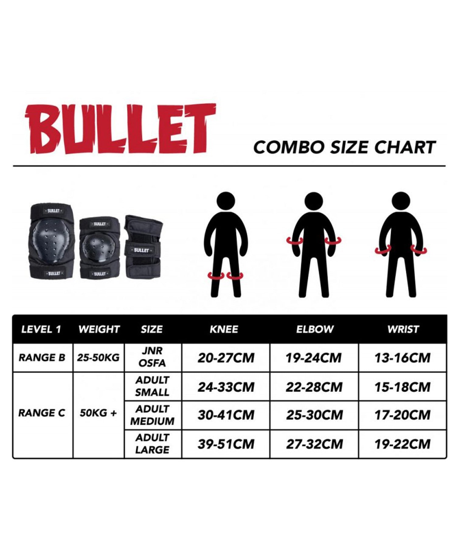 bullet-protecciones-skate-bullet-adulto-color negro-con-velcro-ajustable-tejido de calidad-acolchado-tapas-policarbonato