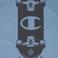 champion camiseta skateboard graphic de color azul y manga corta algodon de calidad 100 por cien -para niños/as.