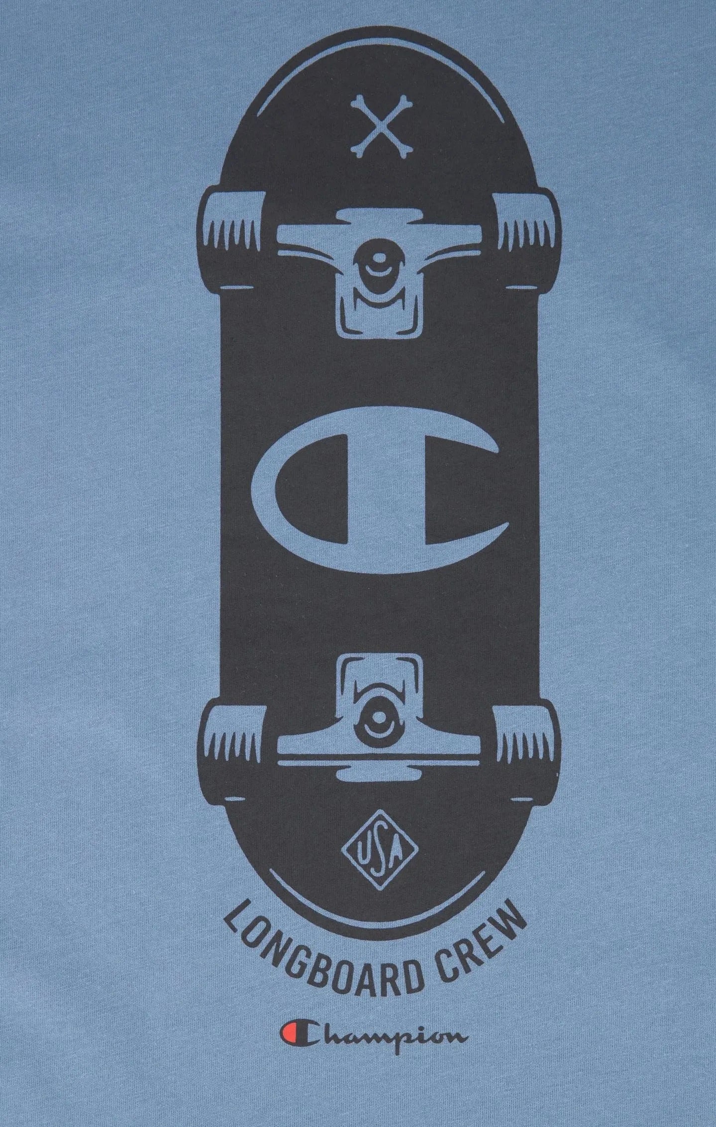 champion camiseta skateboard graphic de color azul y manga corta algodon de calidad 100 por cien -para niños/as.