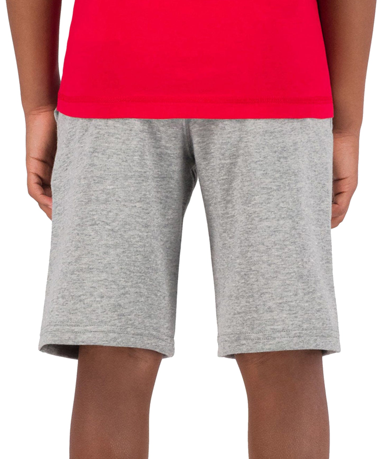 Champion pantalón corto para niño de color rojo con la C de Champion en el lateral-dos bolsillos laterales-forro polar-ligero