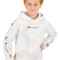Sudadera con capucha para niños Champion de color blanco con estampado tie dye