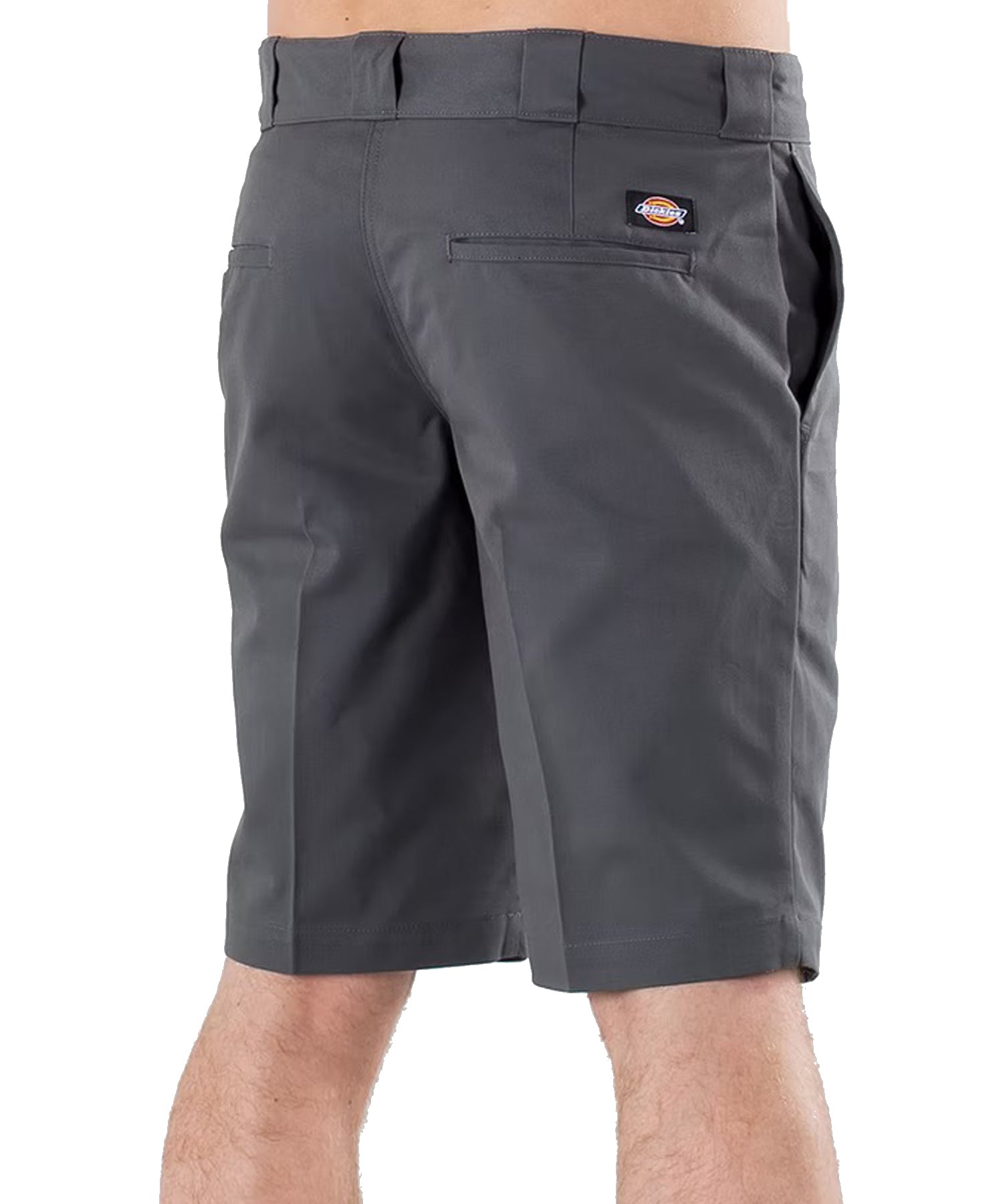 dickies pantalón corto slim straight flex de color gris, bolsillos laterales, estilo chino.