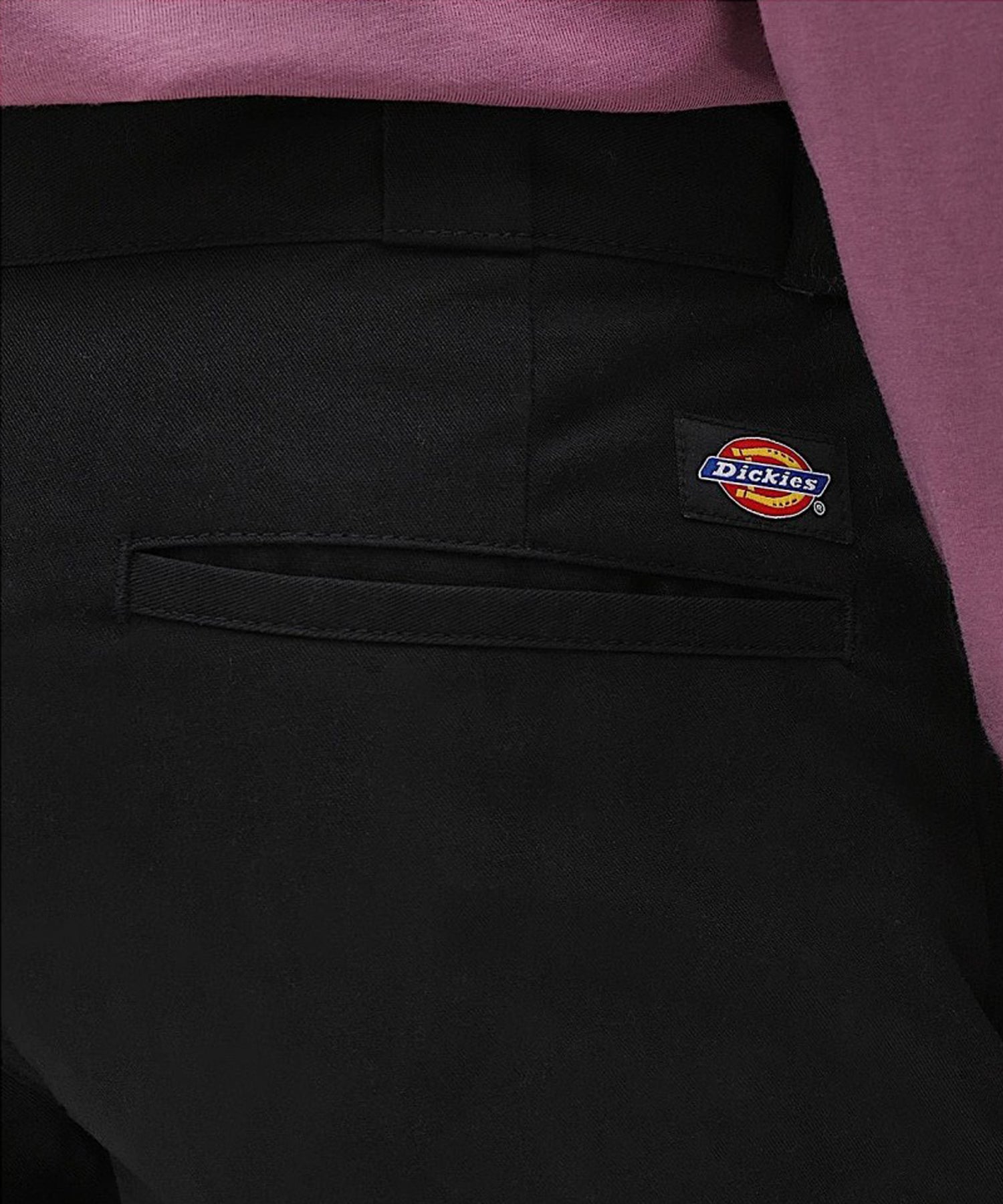 dickies-slim straight flex-pantalón corto-color-negro-work pant tipo chino-corte entallado-largura-normal