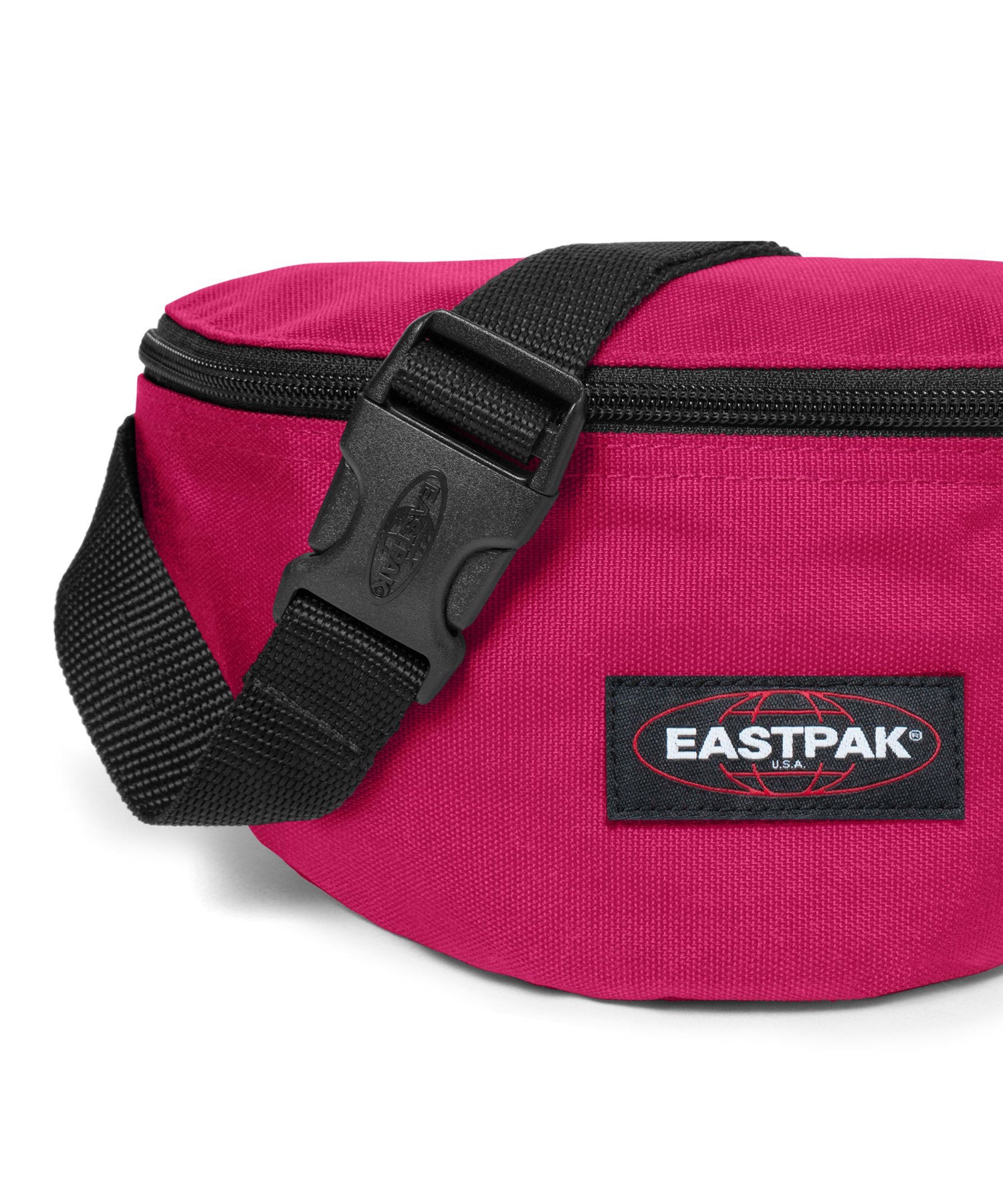 eastpak -springer riñonera ruby pink-color rosa-bolsillo trasero-cierre cremallera-producto impermeable y vegano..