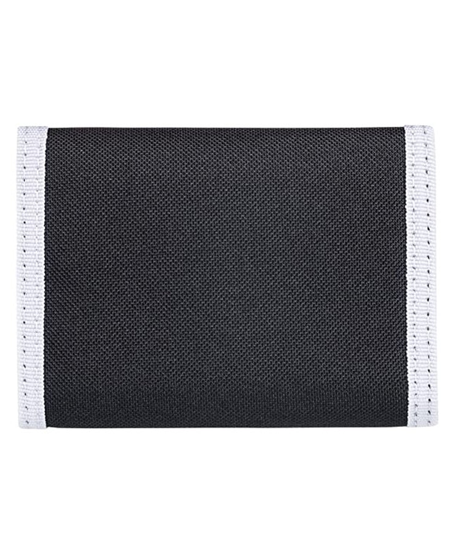 element-cartera tri-fold-army-billetera de tres hojas color-negro-ribete-blanco-loneta de poliéster-logo element en el centro.