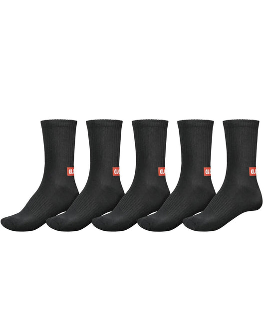 globe-calcetines-deportivos-mini-bar-crew-color-negro-algodón-peinado-y-elastano-pack-de-5