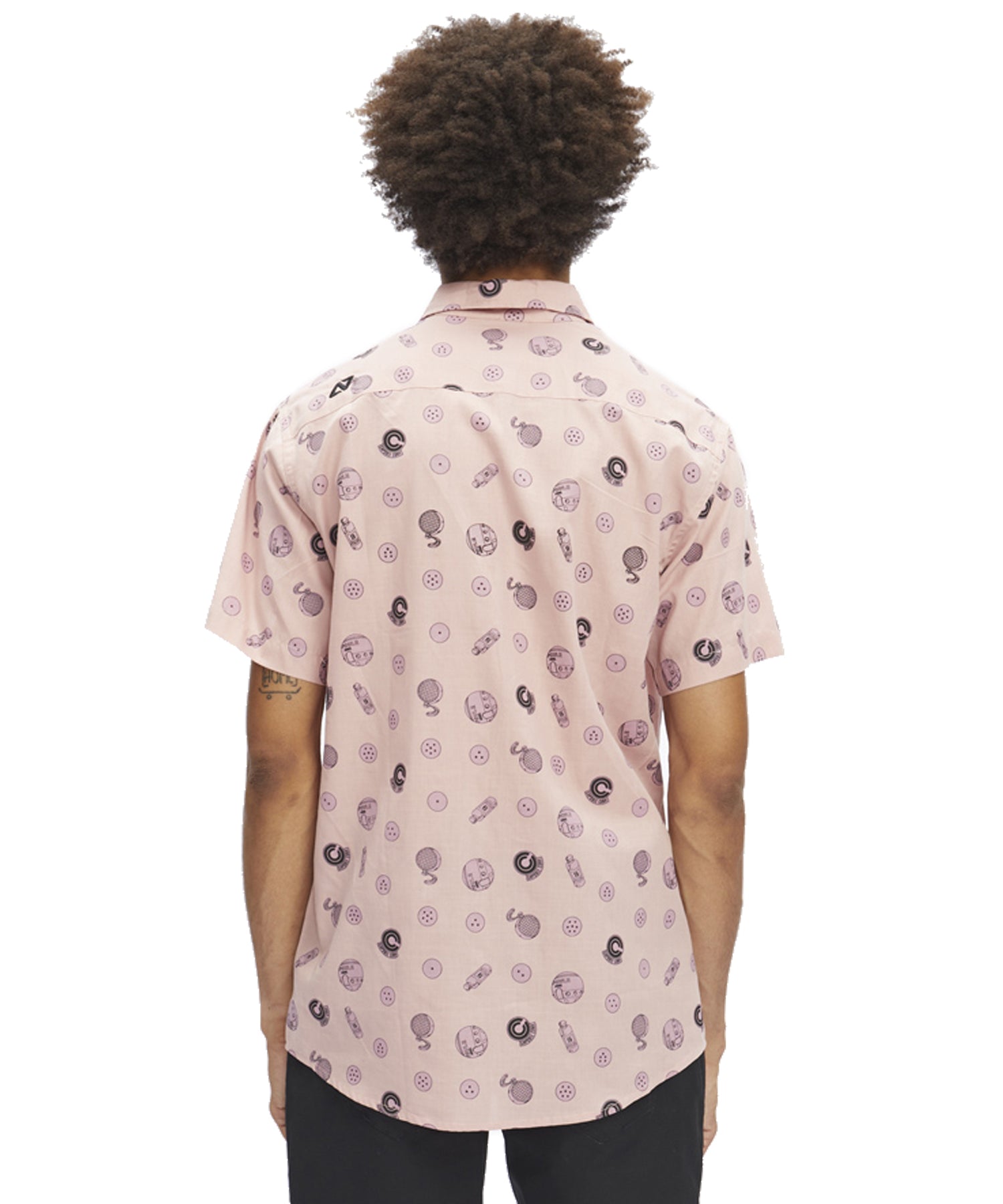 hydroponic-camisa-manga corta-dragon-ball-z-capsule-color-rose-Bolsillo en el pecho-Estampado completo