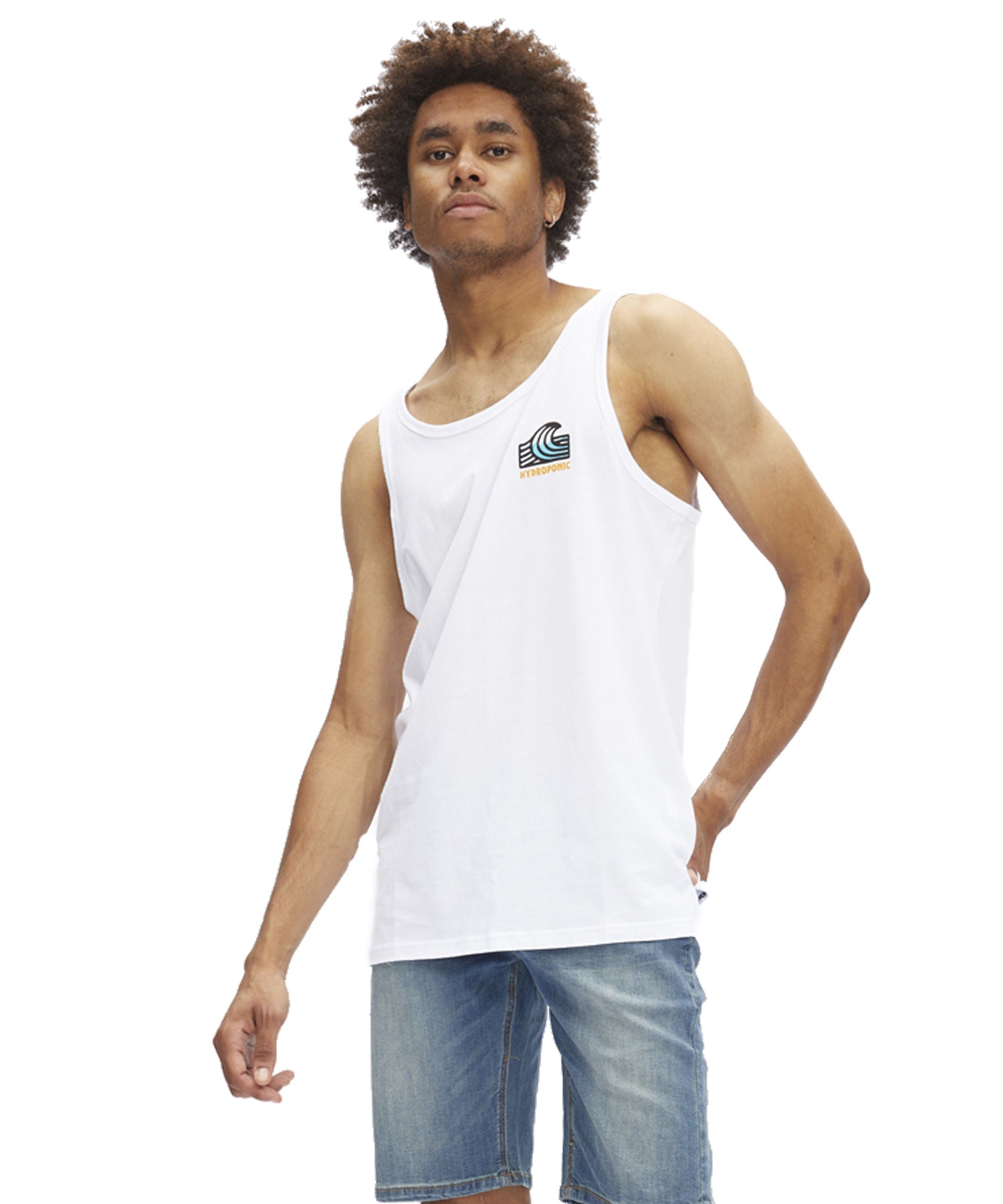 hydroponic-camiseta-de-tirantes-beach-color-blanco-estilo-playera-serigrafía-en-pecho-y-espalda