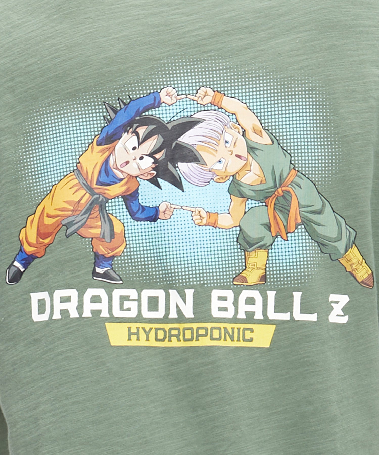 hydroponic-camiseta-dragon-ball-z-fusion-color-verde--manga-corta-serigrafía-dragon-ball-en-la-espalda.