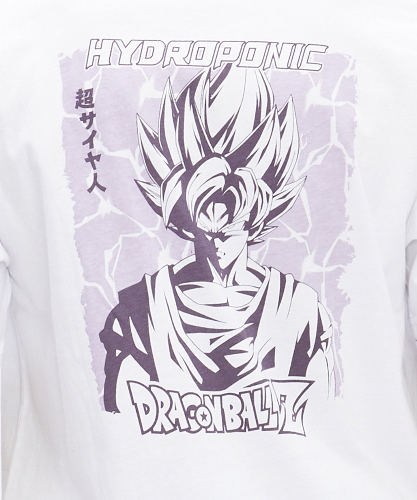 hydroponic-camiseta-dragon-ball-z-shadow-color-blanco-manga-corta-serigrafía-dragon-ball-z-en-pecho-y-espalda-100%-algodón.