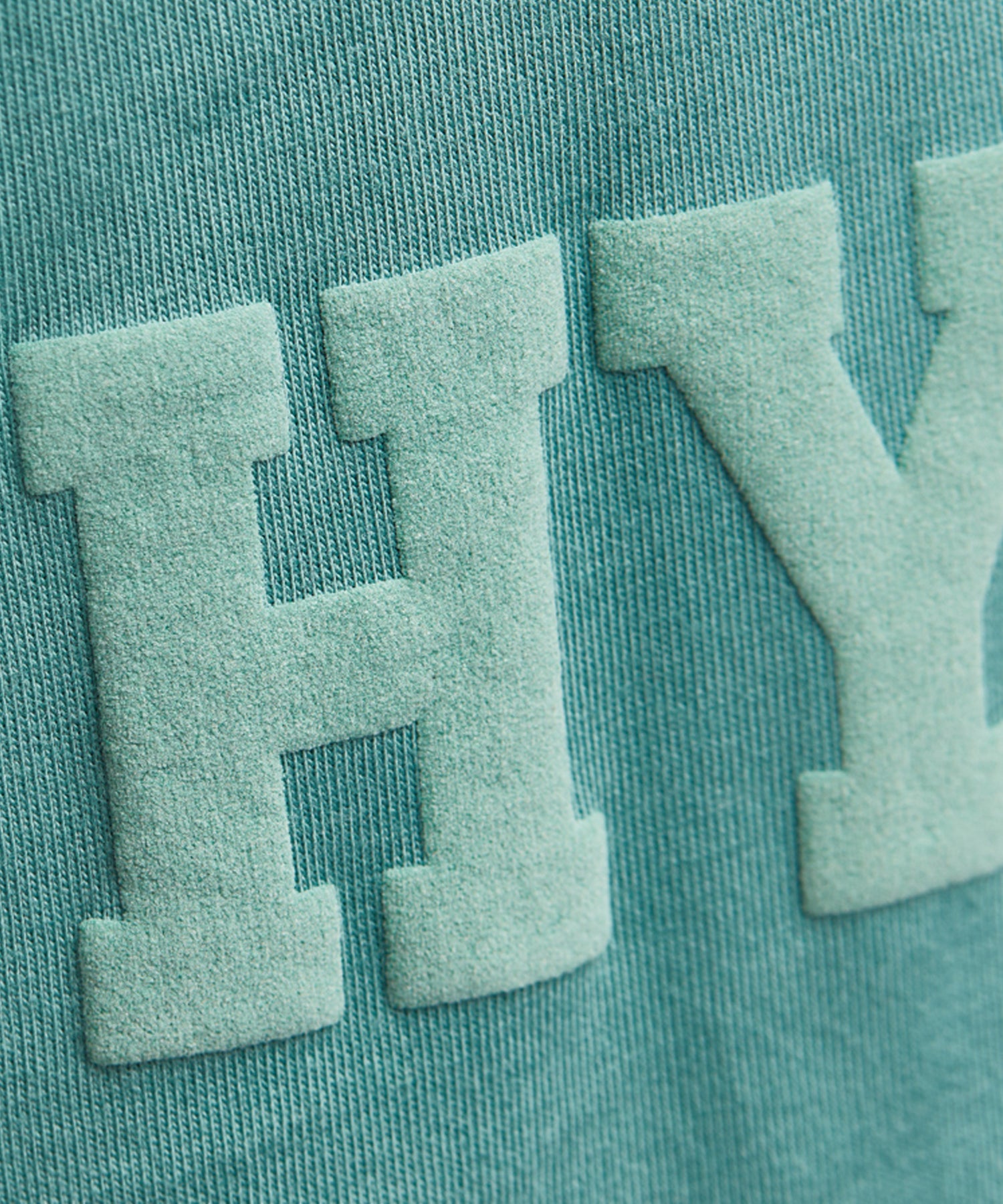 hydroponic-camiseta-puff-charcoal-jade-white-manga corta-color gris jade-estampado en relieve-100% Algodón - 160gr.