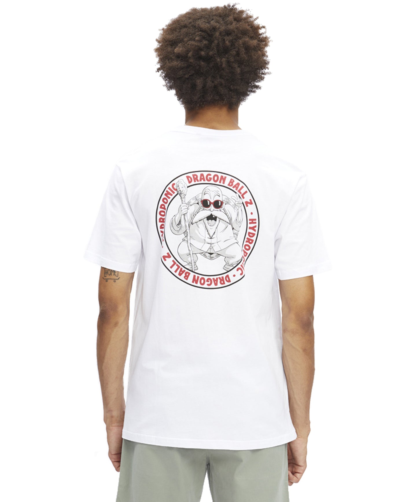 hydroponic-camisetas-dragon-ball-z-kame-sennin-color-blanco-manga-corta-serigrafía-dragon ball-en-la-espalda