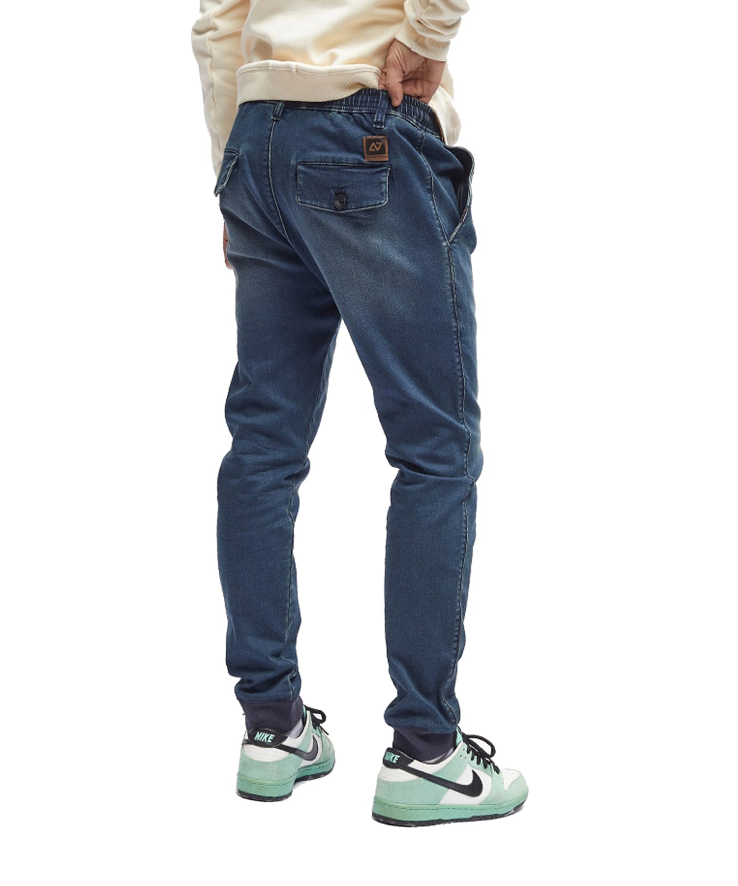 hydroponic-frontier-sweet-denim-pantalón-elástico-tipo denim-cintura baja-elástica y con cordón-bolsillos laterales-comodidad asegurada