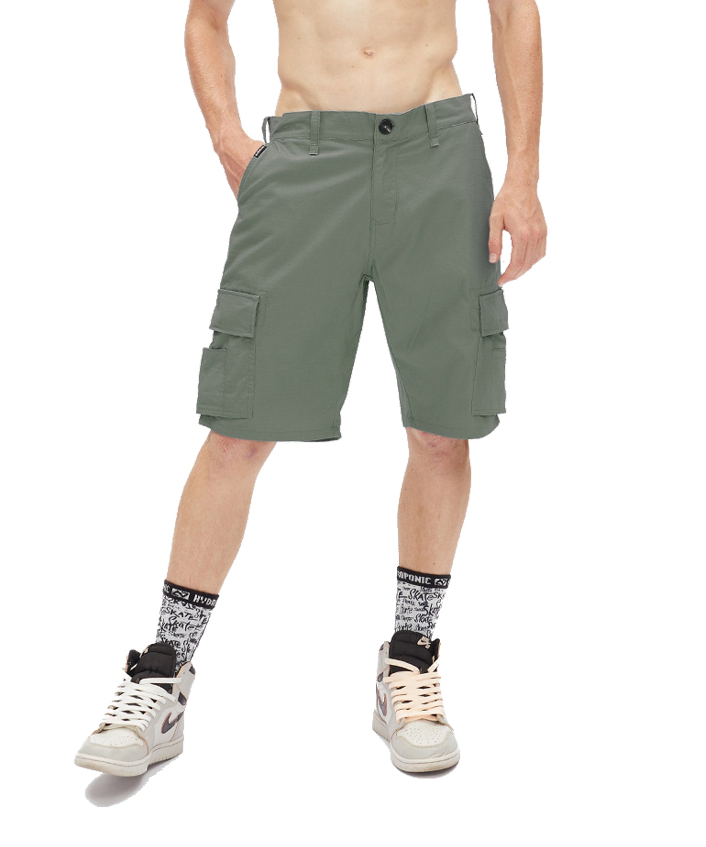 hydroponic-pantalón-shorts-clover-rs-tipo-cargo-varios-bolsillos-color-verde-prenda-lavada
