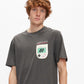 hydroponic-camiseta de niño de manga corta-color gris oscuro-bolsillo en el pecho con serigrafía de game boy-cien por cien algodón.
