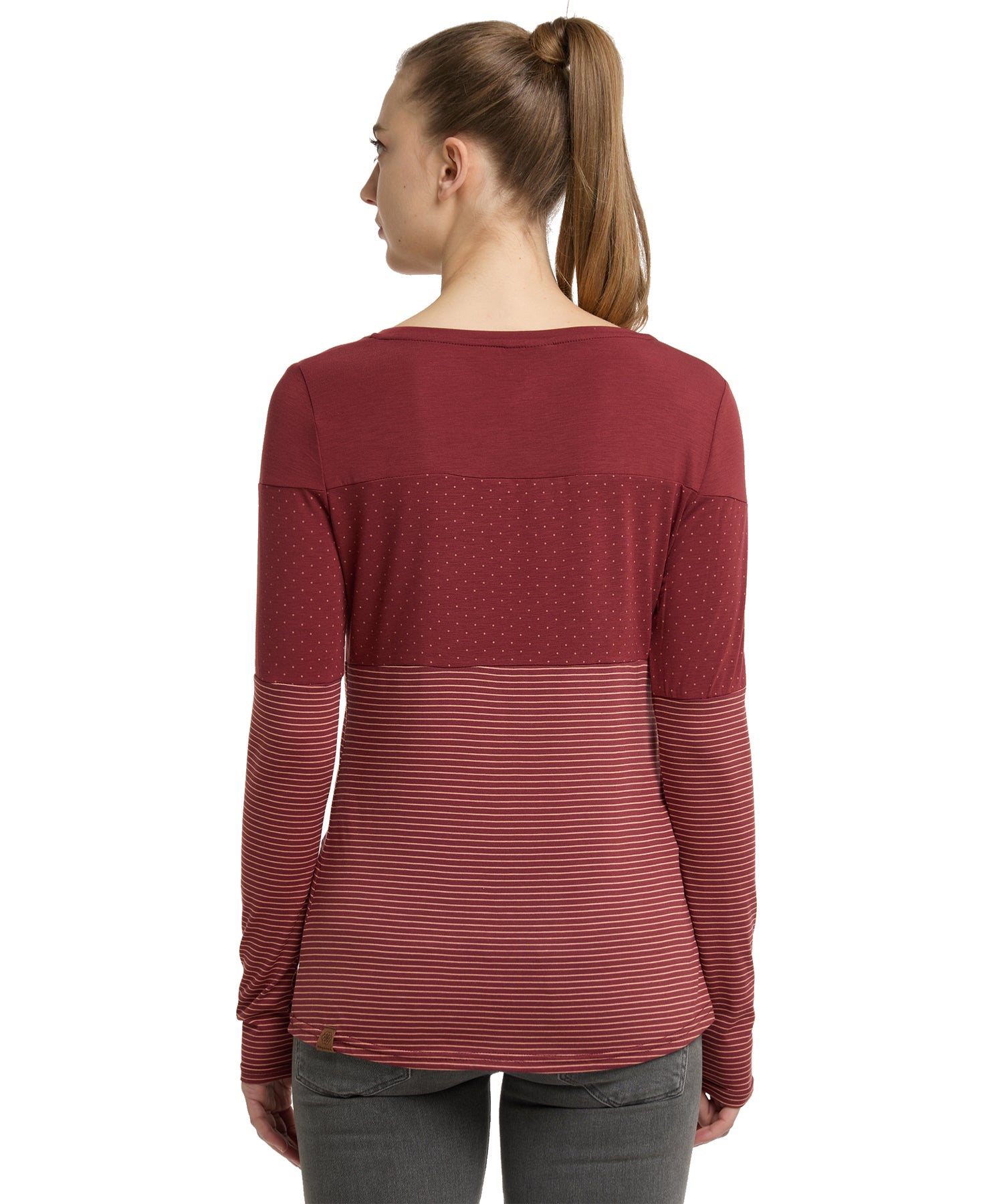 jersey-vegano-mujer-ragwear-faviola-color-rojo-a-rayas-blancas-manga-larga-manga-larga-cuello-redondo-y-ancho.