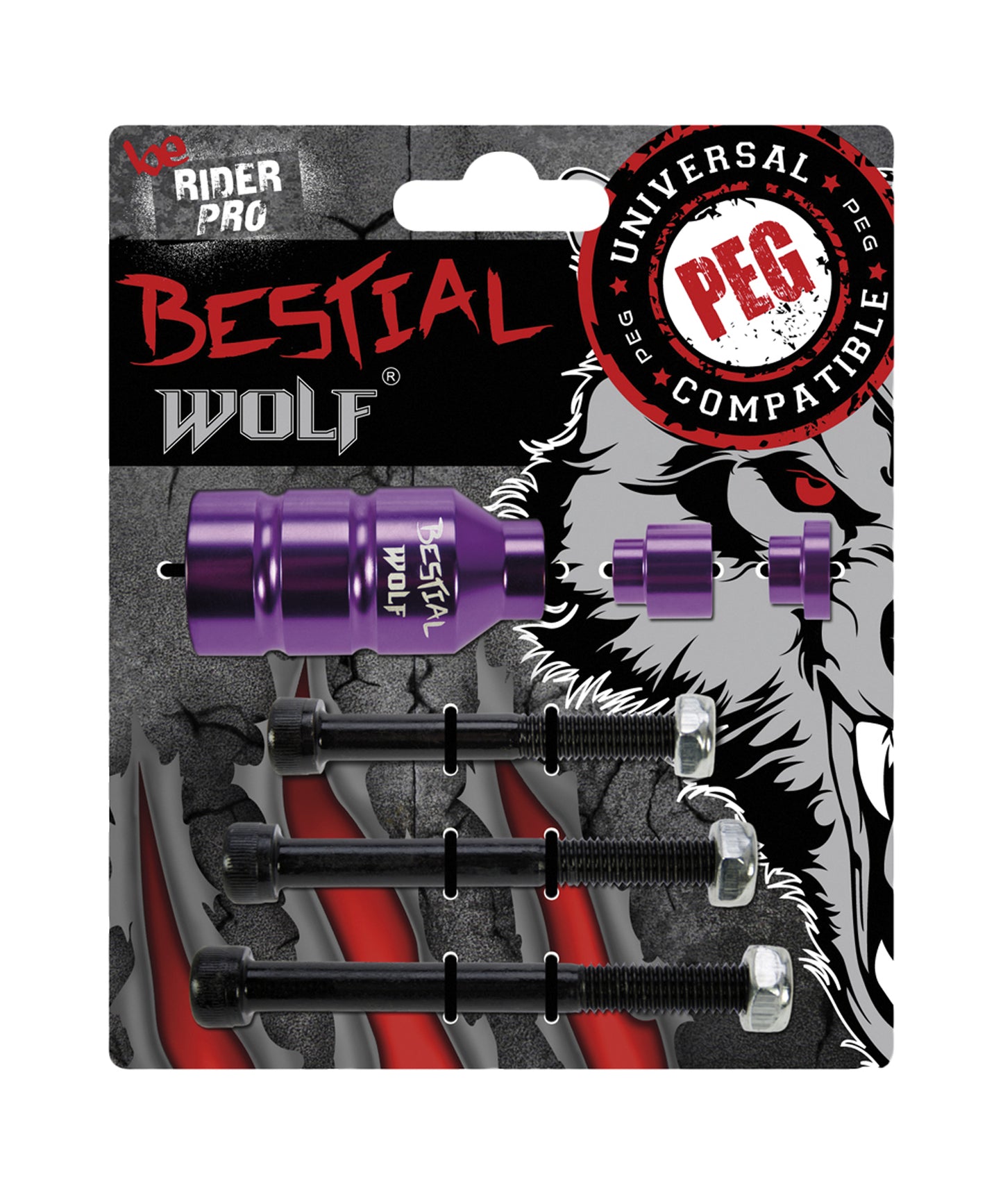 BESTIAL WOLF PEGS SCOOTER ALUMINIO LILA